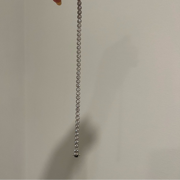 NEW Diamonique Sterling Silver Bezel Tennis Bracelet - Picture 7 of 10